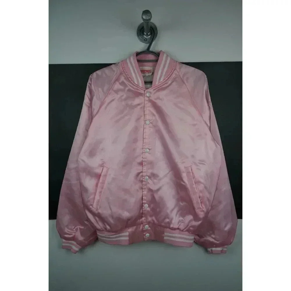 Vintage Varsity Jacket Pink Ladies Theme 90s Movies Snap M | Item #715